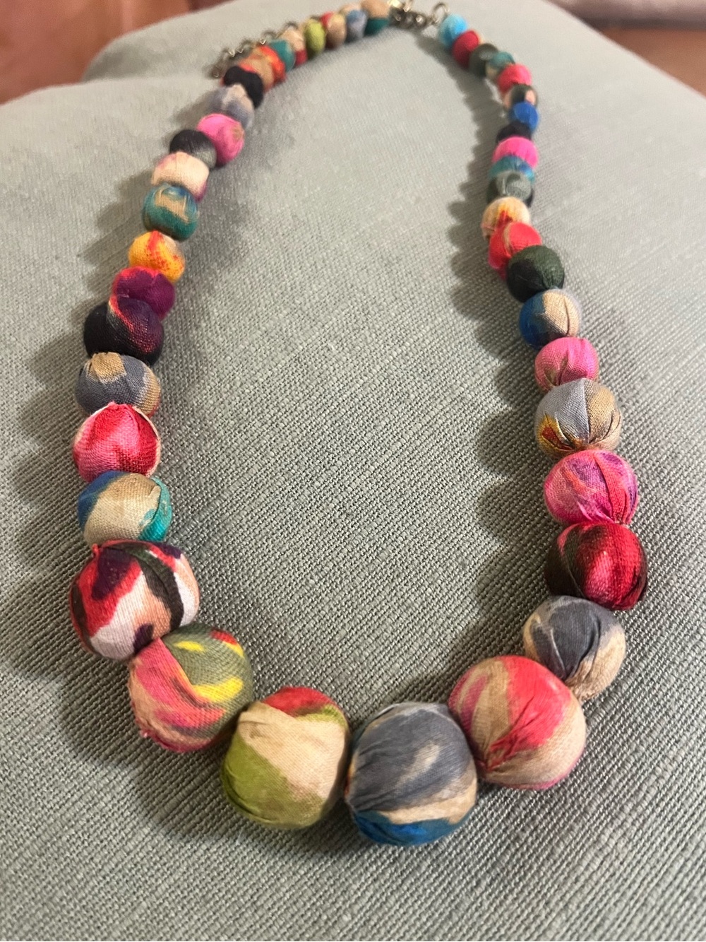 Plunder Multicolor Fabric Bead Necklace